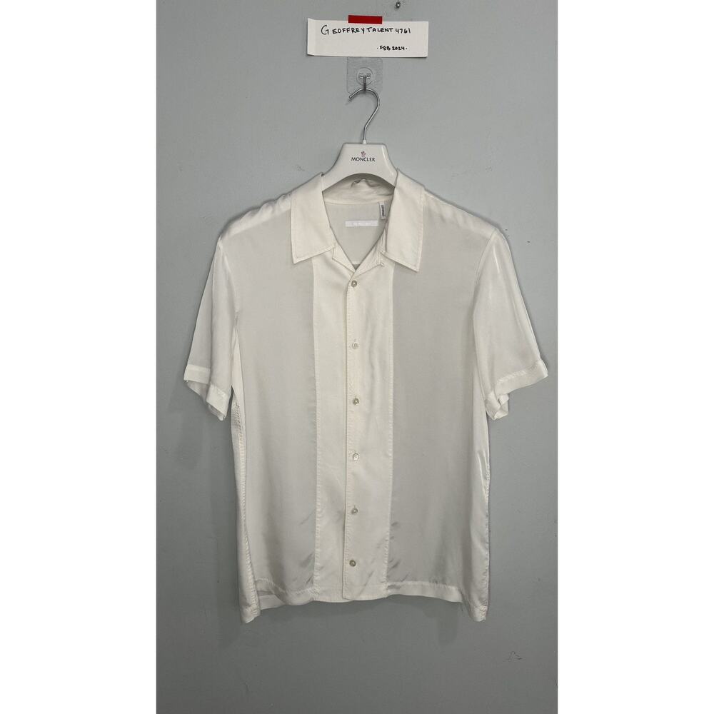 HELMUT LANG - SIZE M - WHITE CAMP COLLAR SHIRT